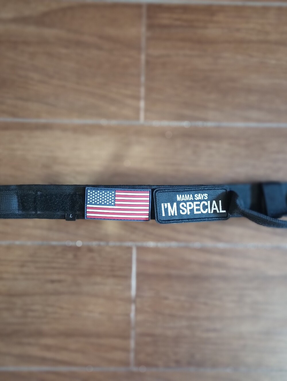 Tactical Dog Collar With Grip Handle And Hook & Loop Patches. Size L